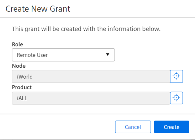 Add grants pop-up